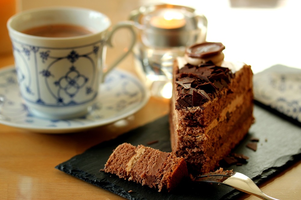 Jemný kávový dort s čokoládou
