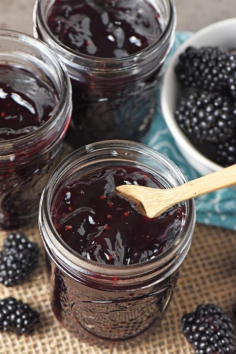 Homemade wild blackberry jam.