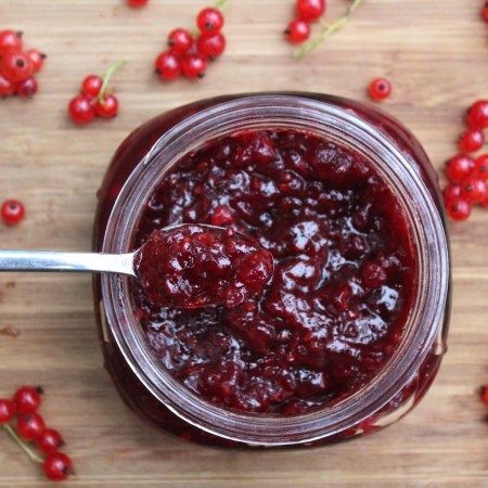 Homemade red currant jam.