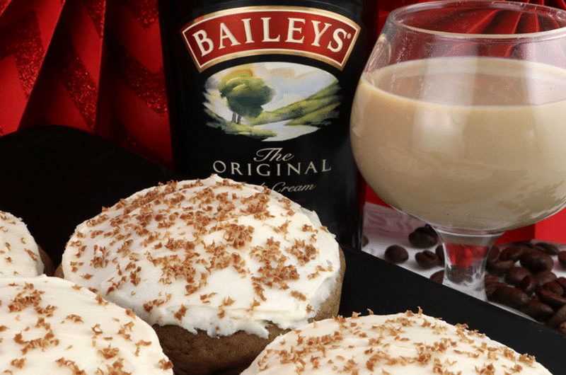 coffee flavored ovals with baileys frosting