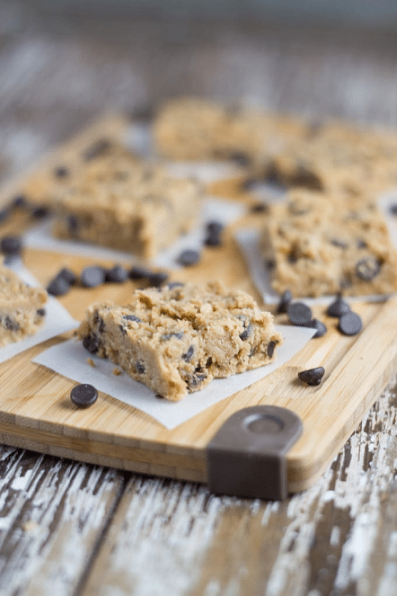 Raw bars with coconut and chocolate.