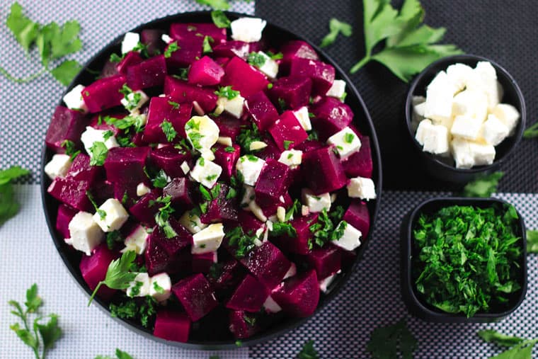 beetroot salad with feta cheese