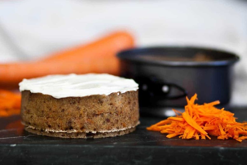 carrot cake made from spelled flour with grated carrots