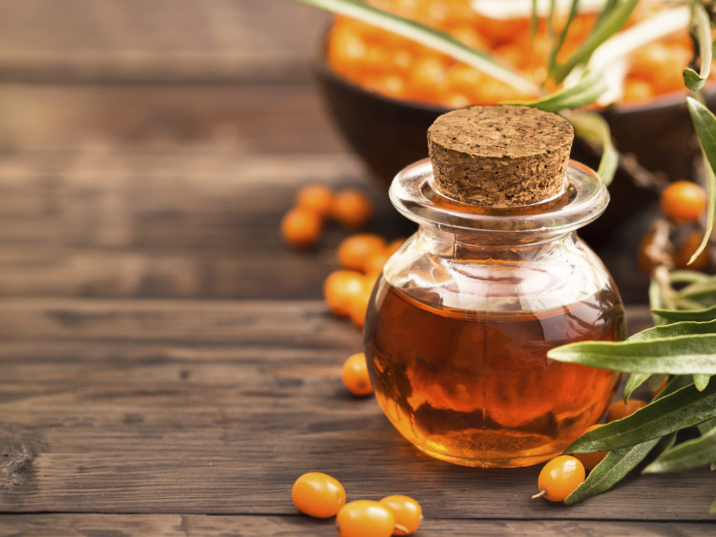 Beneficial cold-pressed sea buckthorn oil.