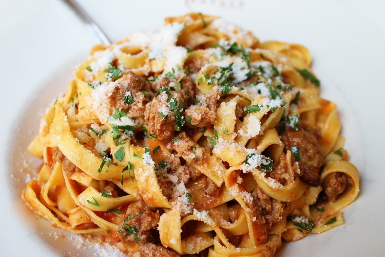 A wonderful Bolognese-style ragout with pasta.