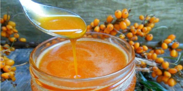 Sea buckthorn and honey syrup.