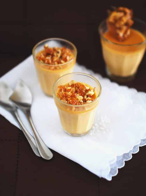 Panna Cotta in a glass with caramel