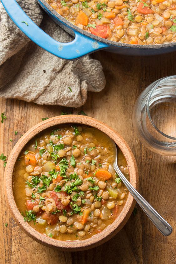 lentil soup with smoked meat