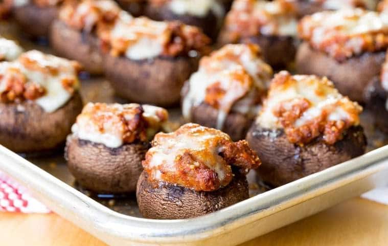 baked stuffed mushrooms with meat
