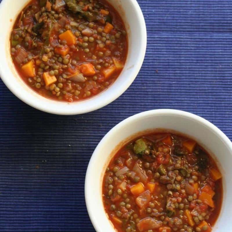 Rich soup with three types of legumes