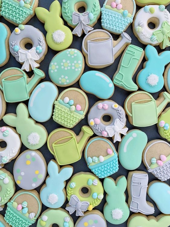 Colorful Easter gingerbread cookies.