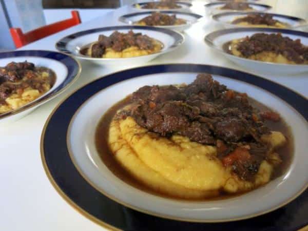 Beer-based wild boar stew served with mashed potatoes