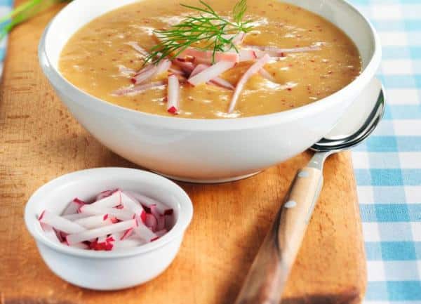 Soup with radishes and dill