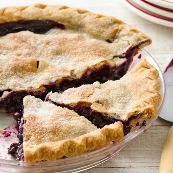 American blueberry pie with a crispy crust.