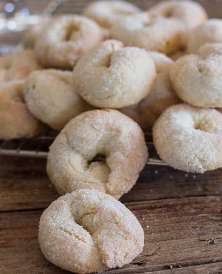 Christmas pastries with white wine.