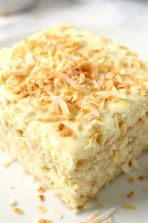 A dessert made from pineapple and coconut.