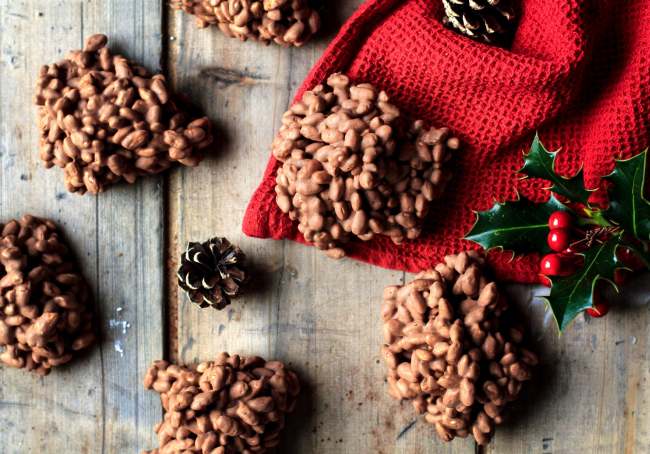 Christmas bourison-chocolate lumps.