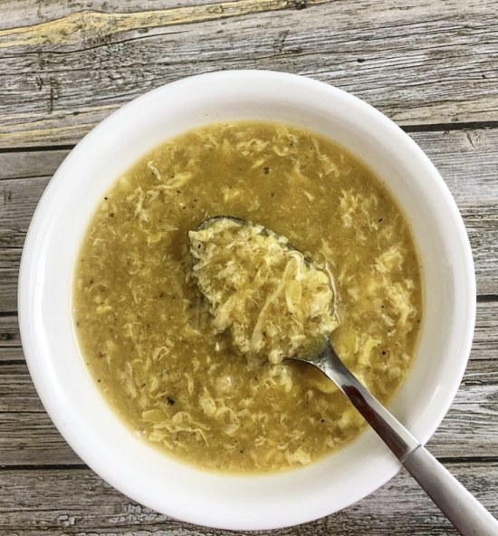 A simple egg and oatmeal soup.