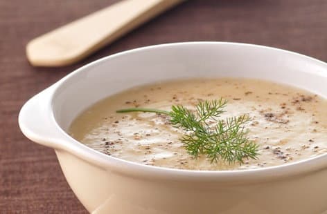 Fennel soup in a bowl.