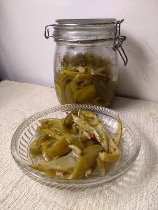 Pepper and cucumber pickled similarly to cucumbers.