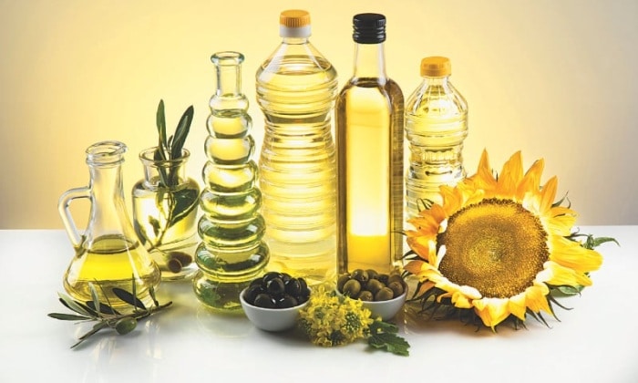 Different types of vegetable oils.