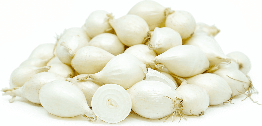 White pearl onions with skin