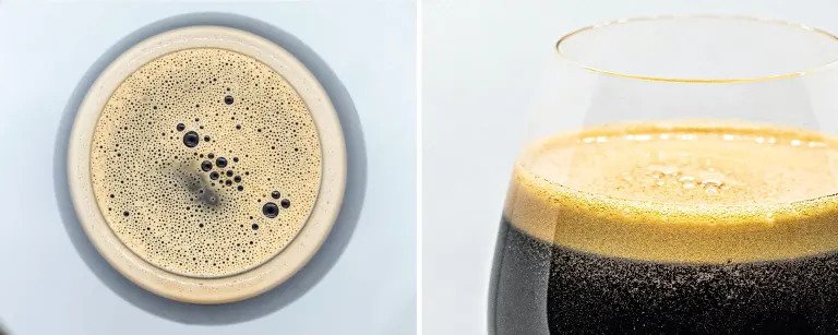 A glass of black beer.