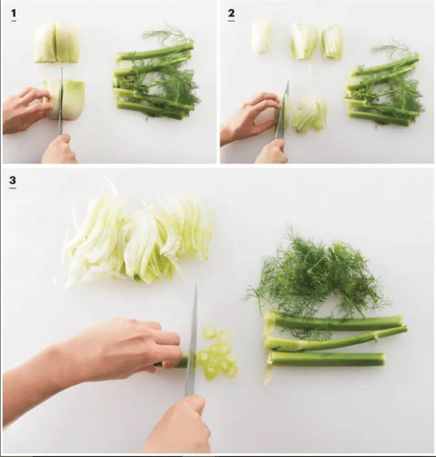 How to prepare fennel before cooking.