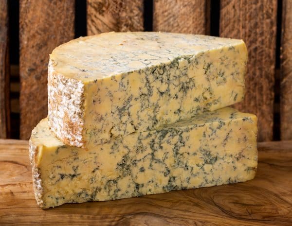 A crescent of stilton cheese.