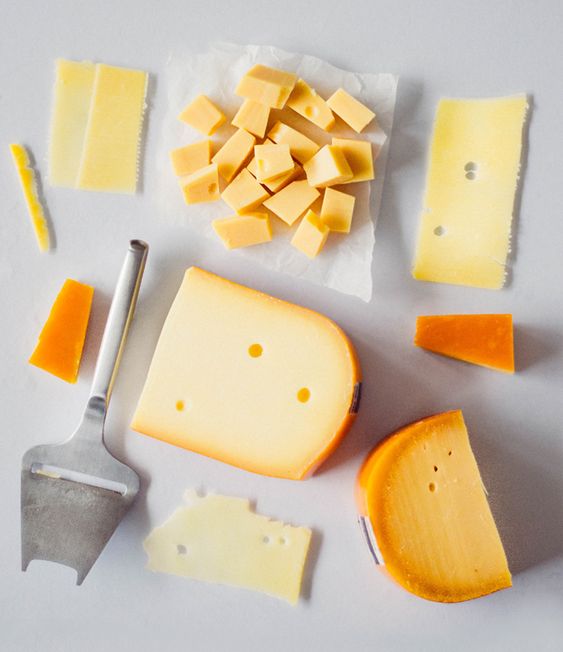 Different types and forms of cheese as it is produced and consumed.
