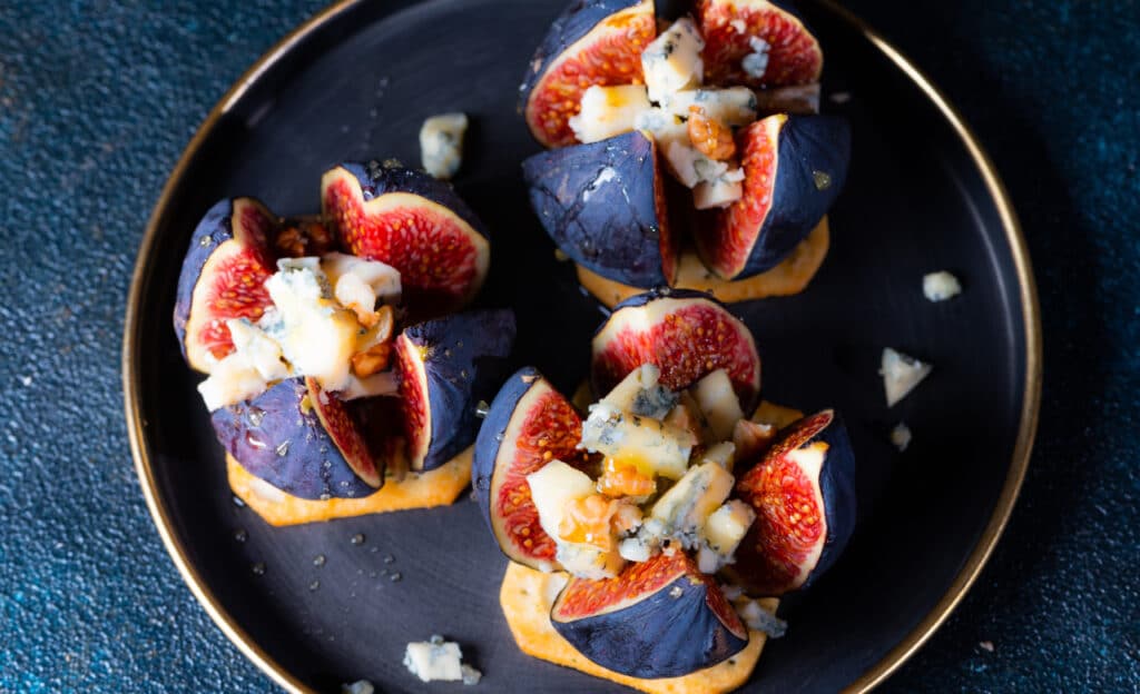 Beautiful figs filled with delicious blue cheese.