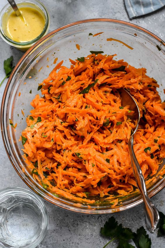 Sweet carrot in a crunchy salad.